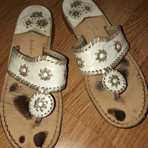 White and platinum Jack Rogers